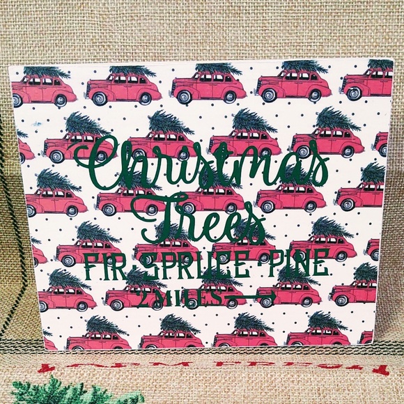 HANDCRAFTED MINI WOOD SIGN/TIERED TRAY DECOR/CHRISTMAS TREE FARM SIGN DECOR - Picture 1 of 2